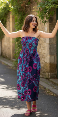robe bleu rose