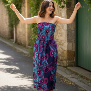 Robe bleu rose
