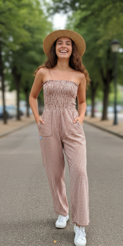 Combi pantalon bustier smocks 99€