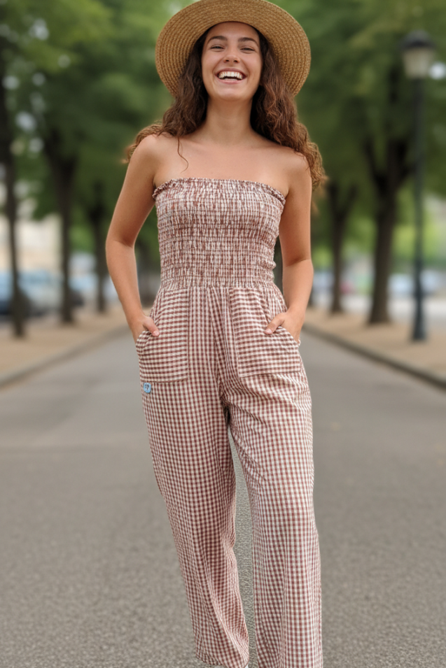 Combi pantalon bustier smocks 99€